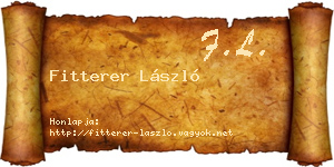 Fitterer László névjegykártya