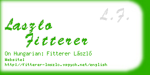 laszlo fitterer business card